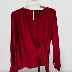 Forever 21 Deep Red Wrap Blouse